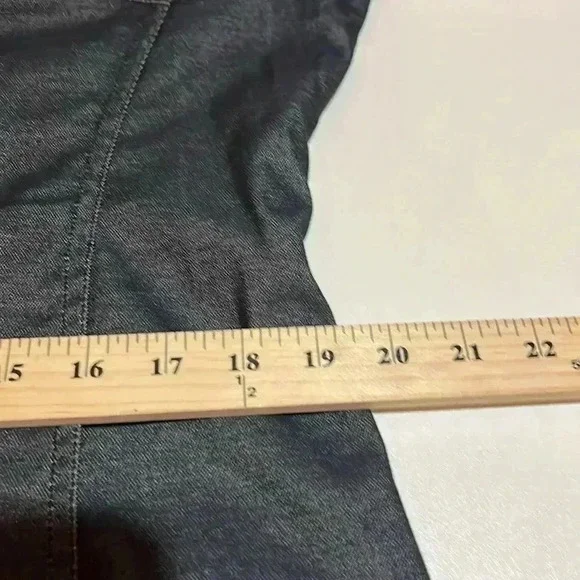 Doncaster black denim button up stretchy blazer with pockets sz 12 - Picture 8 of 11